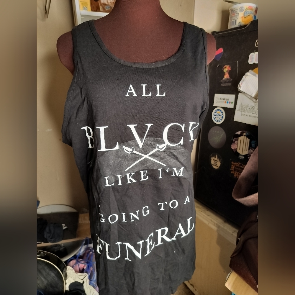 NWOT Black Scale BLVCK SCVLE 'All BLVCK Like I'm Going To A Funeral' Tank